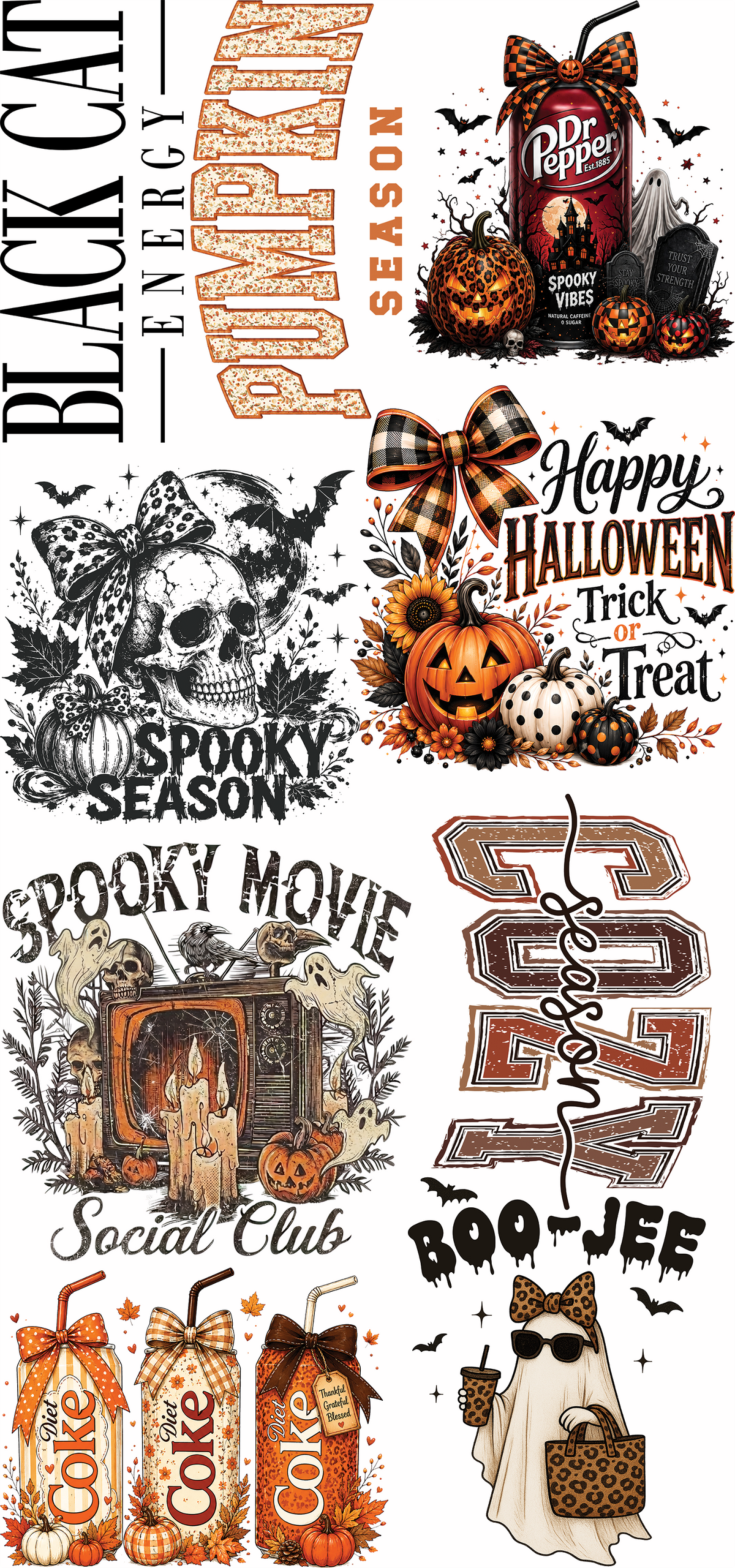 24"x48" Girly Halloween Premade Gang Sheet