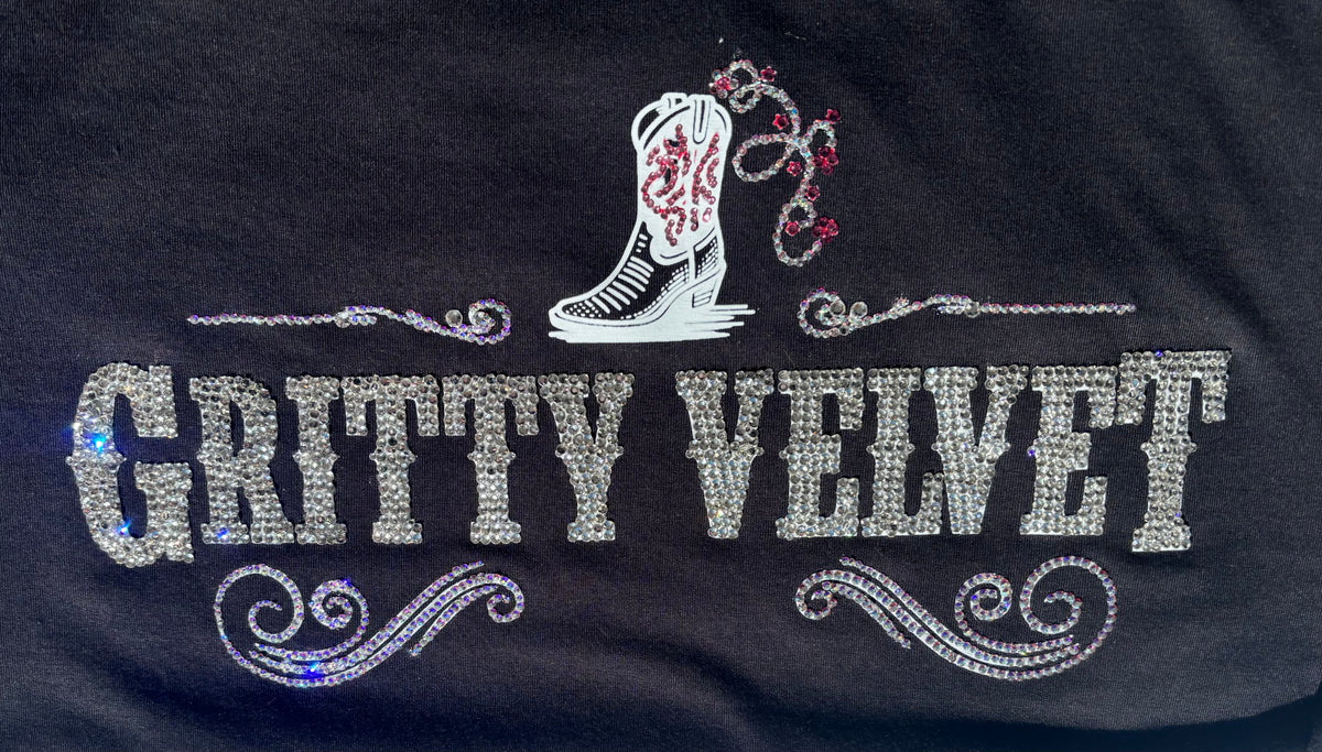 Gritty Velvet Black Rhinestone Tee – Gritty Velvet Band Shirt